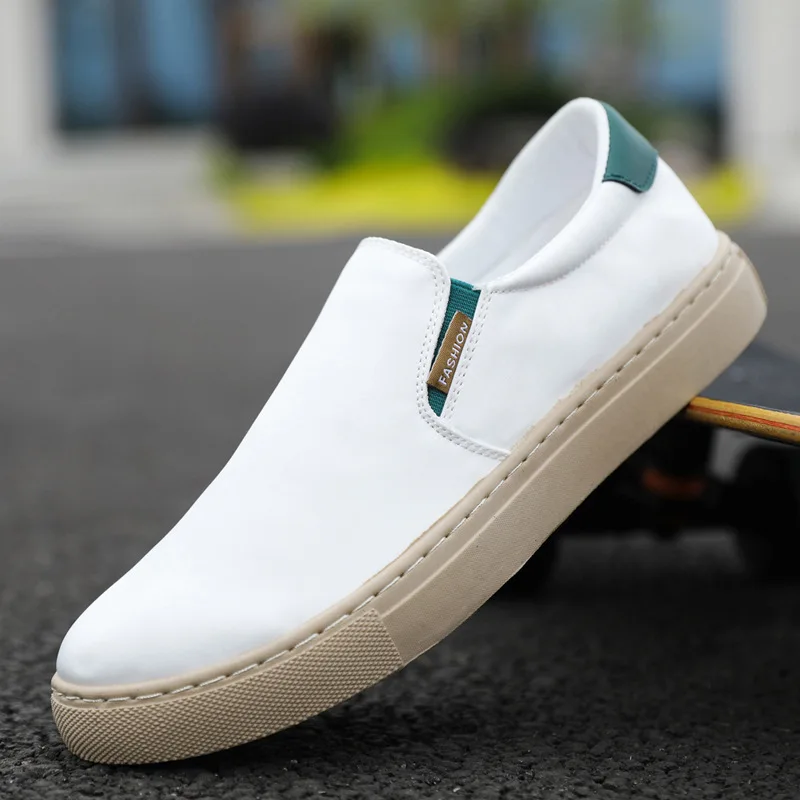 2022 White Sneakers Men Casual Shoes Slip on Canvas Shoes Men Loafers Comfortable Vulcanized Shoes Mens Trainers Plus Size 39-48