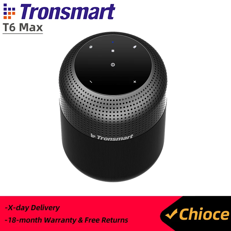 Tronsmart T6 Max Bluetooth Speaker with 360-degree Surround Sound 60W Speaker with Deep Bass Voice Assistant,IPX5