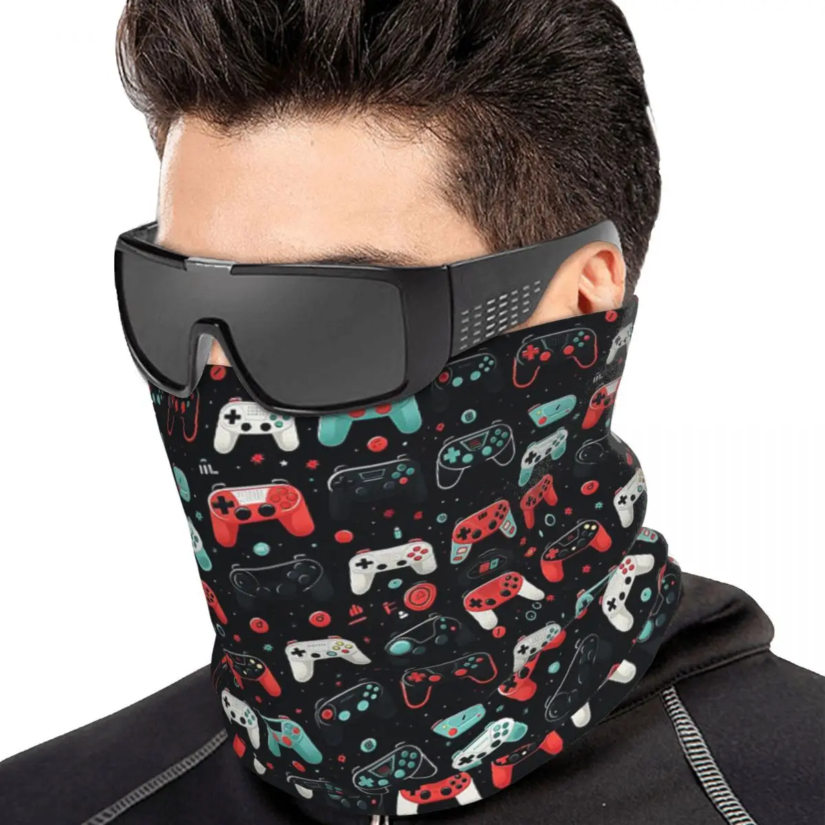 Gaming Pattern - Game Controllers Bandana Neck Gaiter Magic Scarf Outdoor Sports Cycling Scarf For Men Women Adult Windproof