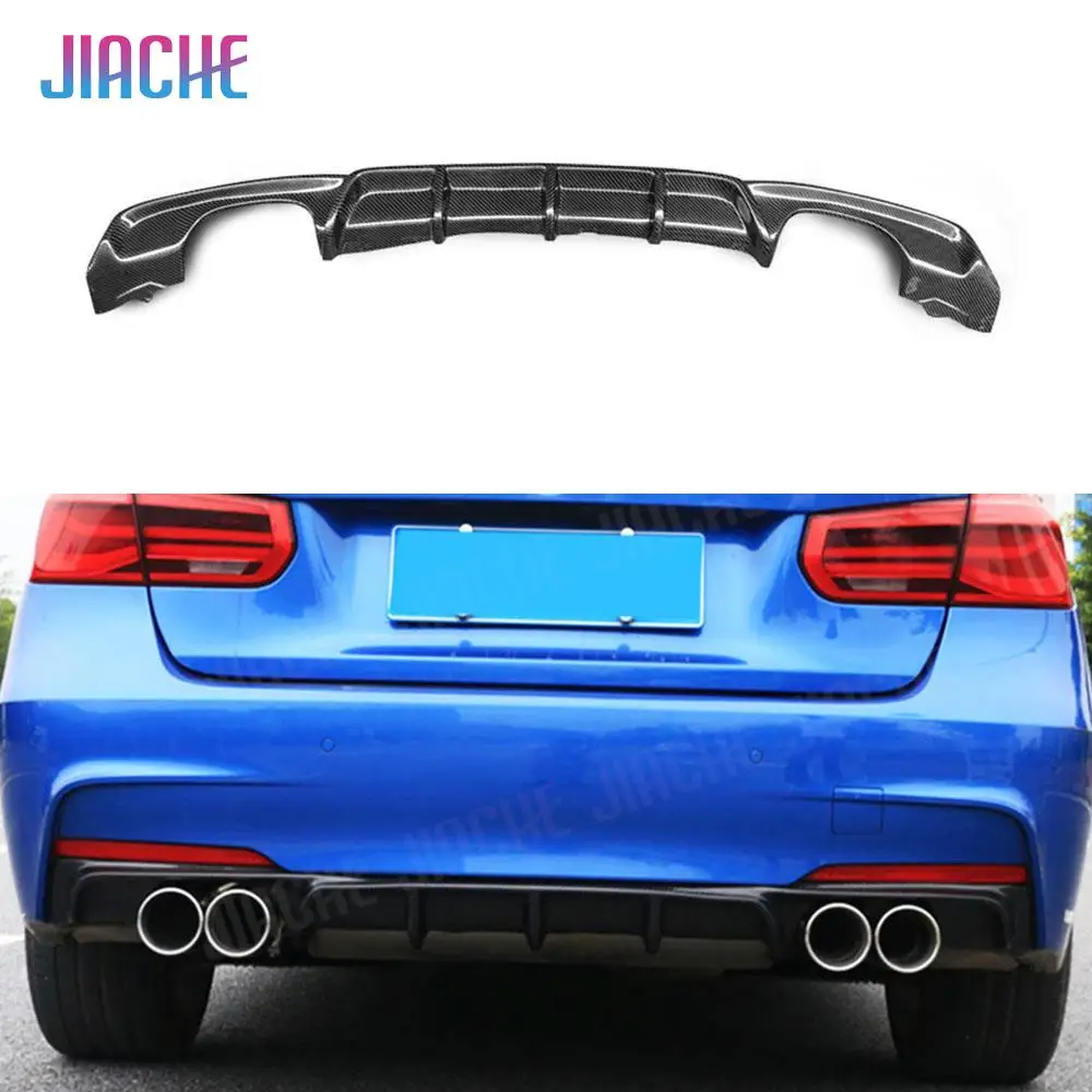 

ABS Carbon Look Rear Diffuser Bumper Lip Spoiler For BMW 3 Series F30 M Sport Sedan 2012-2017 Gloss Black Rear Lip Matte Back