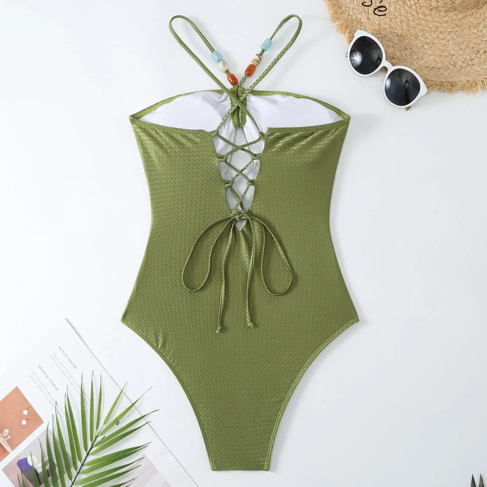 Bathing Suit for Women Slimming Bathing Suit Retro Ruched Tummy Control Swim Shirt Push Up Vintage Padded Swimwear