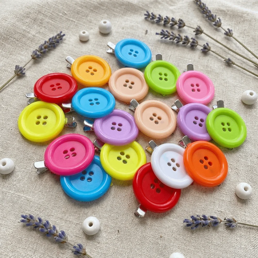 Colorful Extra Large Button Hair Clip Exaggerated Niche Personality Hair Side Clip Cute Dopamine Hair Accessory Daily Decoration