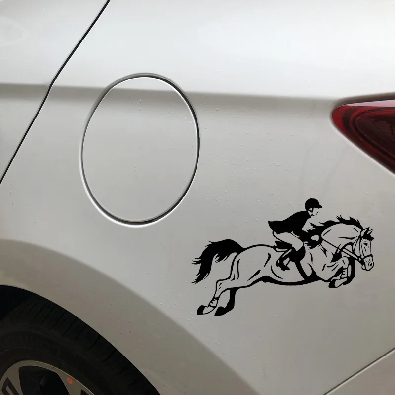 Car Stickers Cool Knight Galloping Galloping Horses Dazzling PVC Decal Decoration Car Stickers Creative Black/white, 16cm*10cm