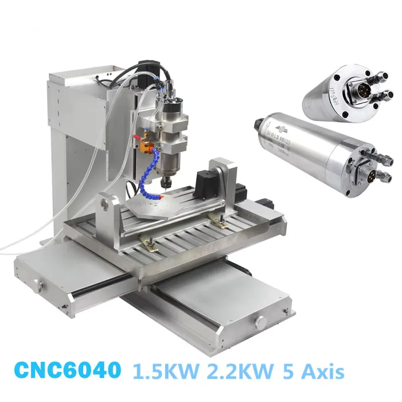 6040 1500W 2200W 5 Axis Router Engraving Hine With Ball Screw Pillar Type CNC Wood Aluminum Copper Metal Milg H