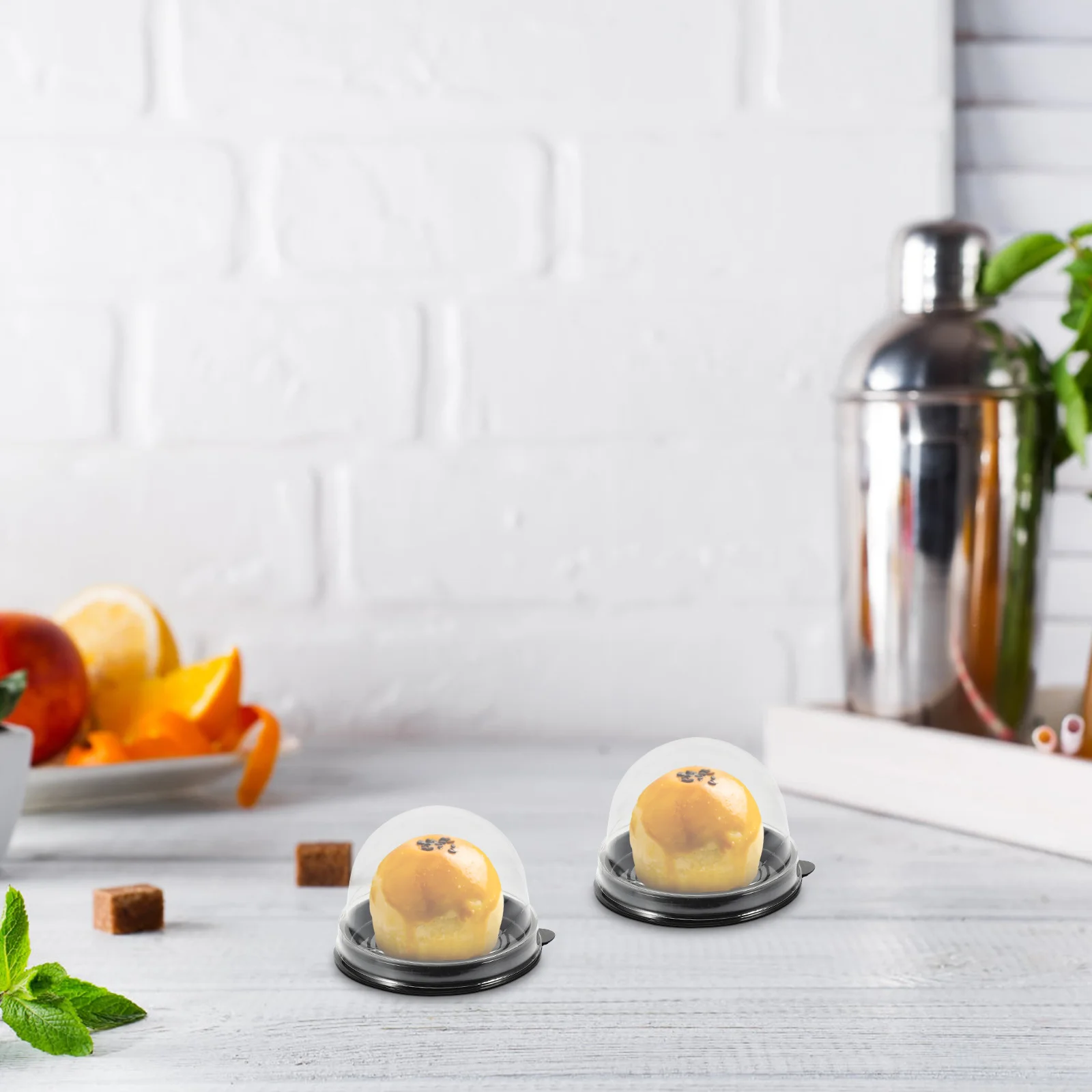 

50pcs Baking Cake Dome Cases Premium Abs Waterproof Dessert Packaging Boxes For Moon Cakes Cupcakes Bakery Supplies