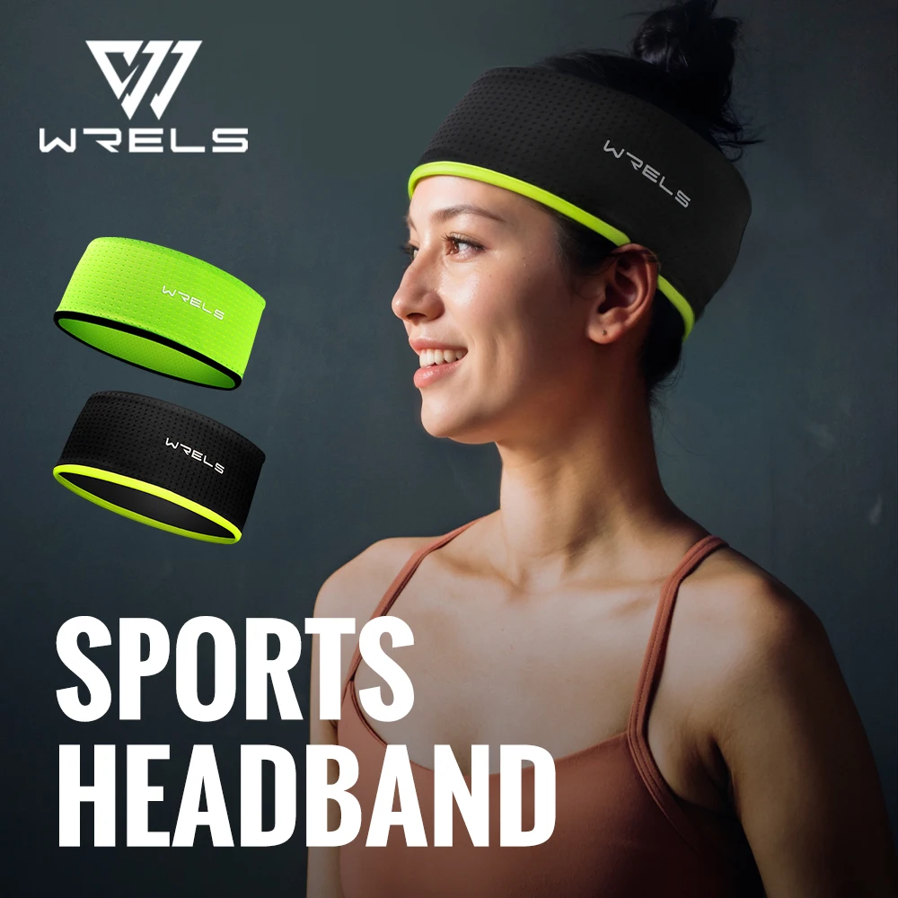 WRELS Sport-Stirnband, elastisch, Unisex, elastisch, für Fitness, Laufen, Basketball, Yoga, atmungsaktiv, schnell trocknend, leicht, breites Haarband