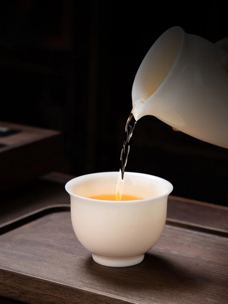 

Miaolian Tianxiang High-End Ceramic Tea Set White Porcelain Owner Cup Chinese Style Tea Tools Personal Specialty Tea Cup