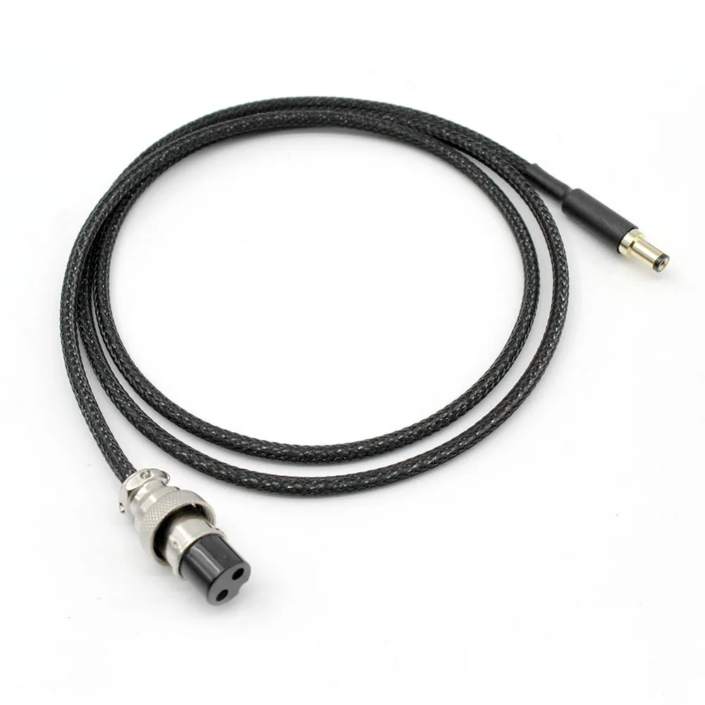 Silver Plated Wire GX16 2Pin to DC 3.5*1.5/5.5*2.1/5.5*2.5mm Gold plated Plug Linear Power Supply Air Output Cable