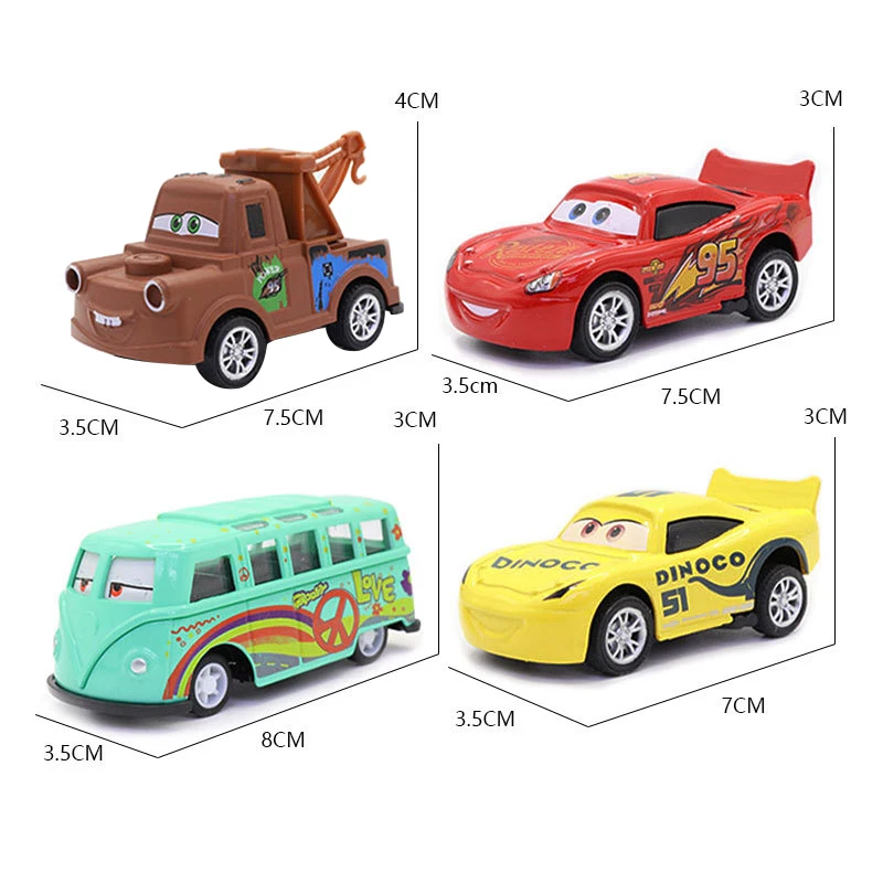 4/6個セット ディズニー ピクサー カーズ2 3 おもちゃ プルバック ライトニング・マックィーン ミニ ダイキャストメタル ジャクソン・ストーム ラミレス フィルモア 子供向けギフト