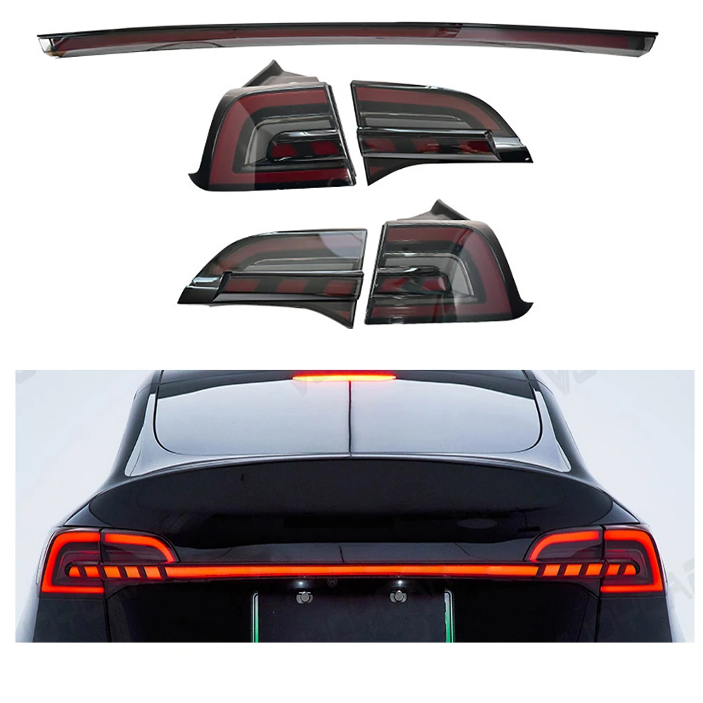 

LED Rear Tail Lights for Tesla Model 3 Y 2016-2024 Turn Signal Brake Across Taillight Full Width Car Modified Accessories