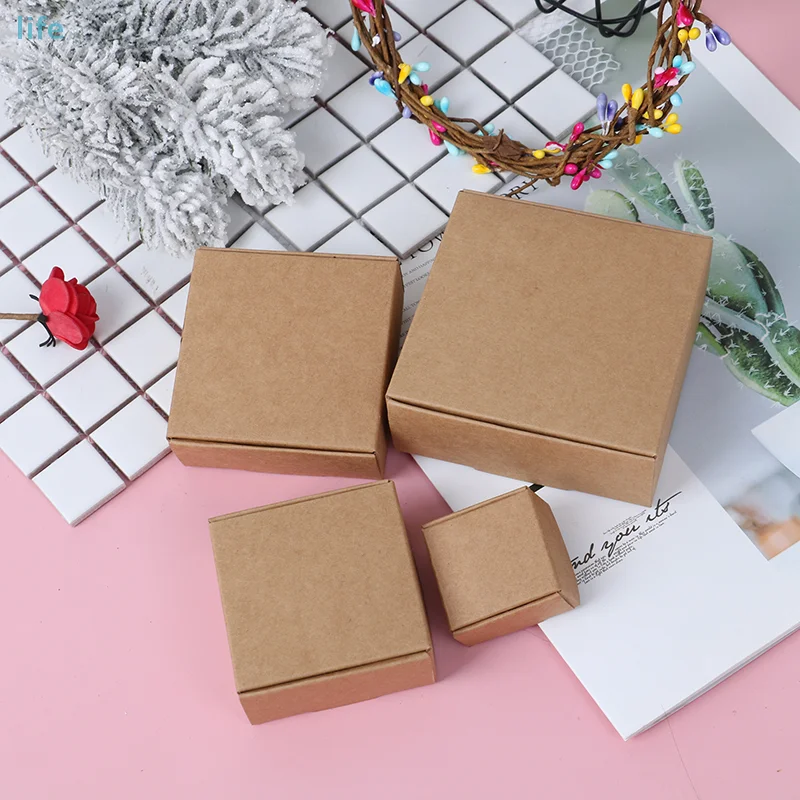 

10pcs Brown Kraft Paper Aircraft Gift Boxes Blank Handmade Soap Packing Box