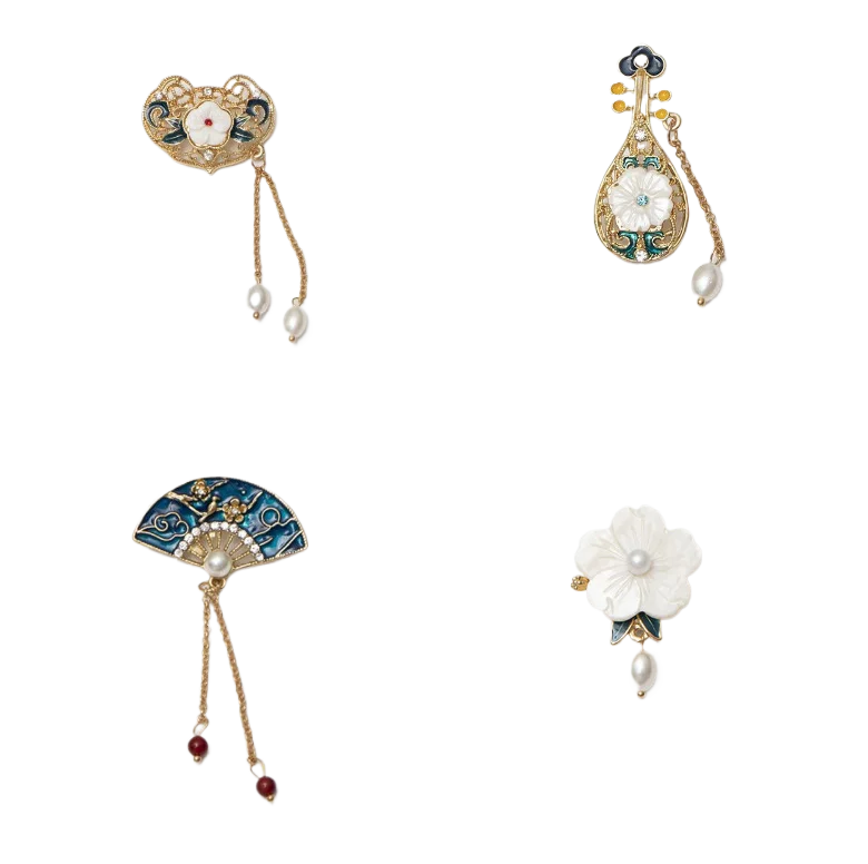 Chinese Style Chest Brooch Antique Temperament Palace Cheongsam Decorative Pins Badge Dress Embellished Elegant Hanfu Retro