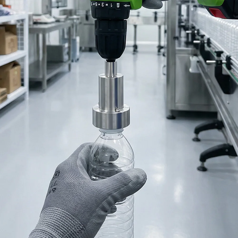 Electric Bottle Capping Adapter with 1/4 inch Hex Shank for Drill Integration Sealing Bottles in Labs and Kitchens