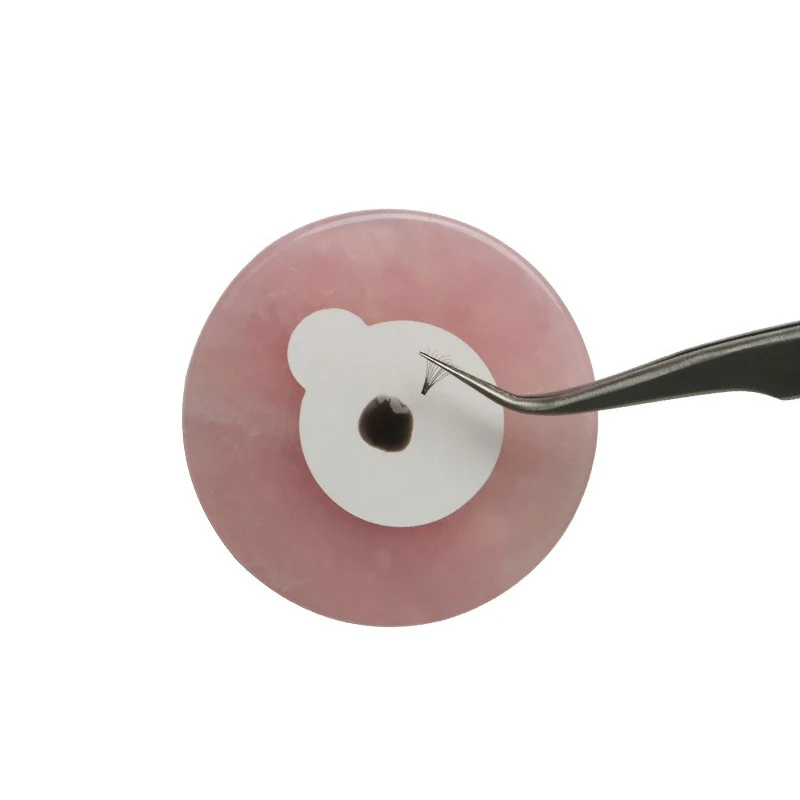 1 قطعة رمش الغراء البليت لاش تمديد أدوات الوردي الأخضر الأسود حجر اليشم قابلة لإعادة الاستخدام كاذبة رموش الغراء الوسادة حامل اكسسوارات #3