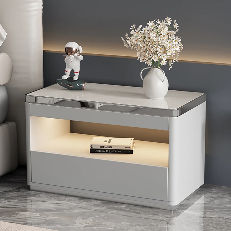 طاولة بجانب السرير إيطالية عصرية فاخرة، تخزين حديث، طاولات بجانب السرير بسيطة، جودة حساسية، أثاث غرفة نوم Mesitas De Noche #4