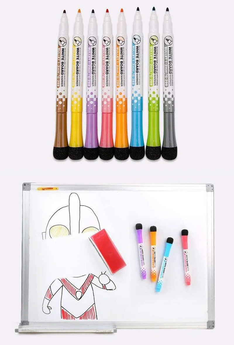 8 Kleuren Magnetische Droog Uitwisbare Markers Fijne Tip Magnetische Whiteboard Markers Met Gummen Voor Kinderen Leraar Levert Voor Klaslokaal