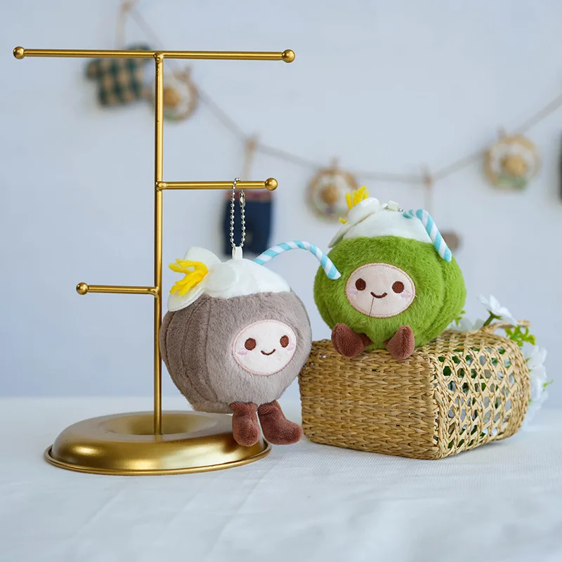 

12 см новая мини-кокосовая плюшевая игрушка-подвеска, брелок, креативный фруктовый кокосовый орнамент, сумка, очаровательное украшение, детская мягкая игрушка в подарок