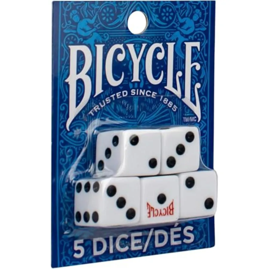 

5 count dice for tabletop gaming made of premium resin available in vibrant blue featuring precision balance and sharp edges