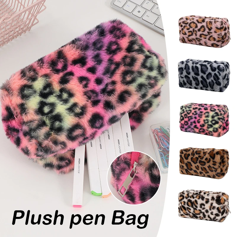 

Women Leopard Print Travel Makeup Bag Soft Cosmetic Organizer Case for Ladies Girls Toiletry Essentials Storage Pouch