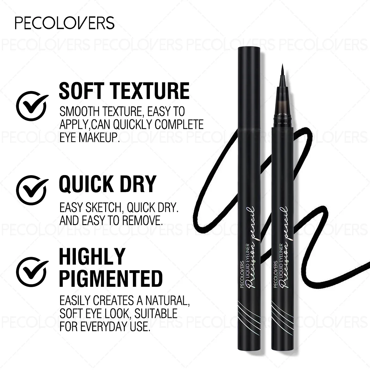 1PC Anti-Smudge Dual-Function Pencil - Eyeliner & Eyebrow 2-in-1, Quick-Drying Non-Stick, Smooth Application for Daily Eye Looks