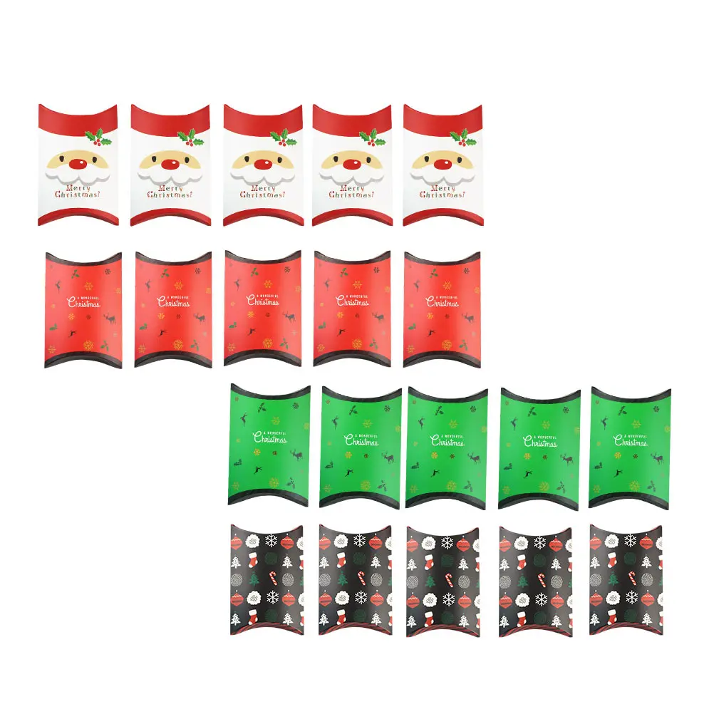 

20 Pcs Candy Gift Box Christmas Containers Xmas Style Wrapping Paper Holiday Cookie