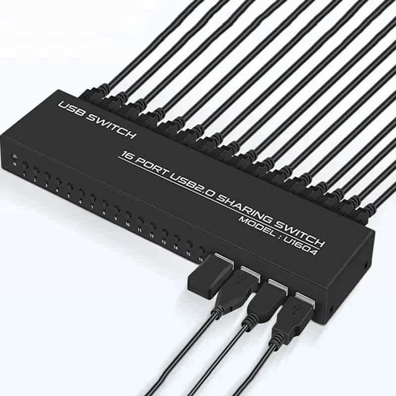 

Fj-U1604 Заводская цена, 16 входов, 4 выхода, 16 портов, 480 Мбит/с, USB 2.0, коммутатор для совместного использования