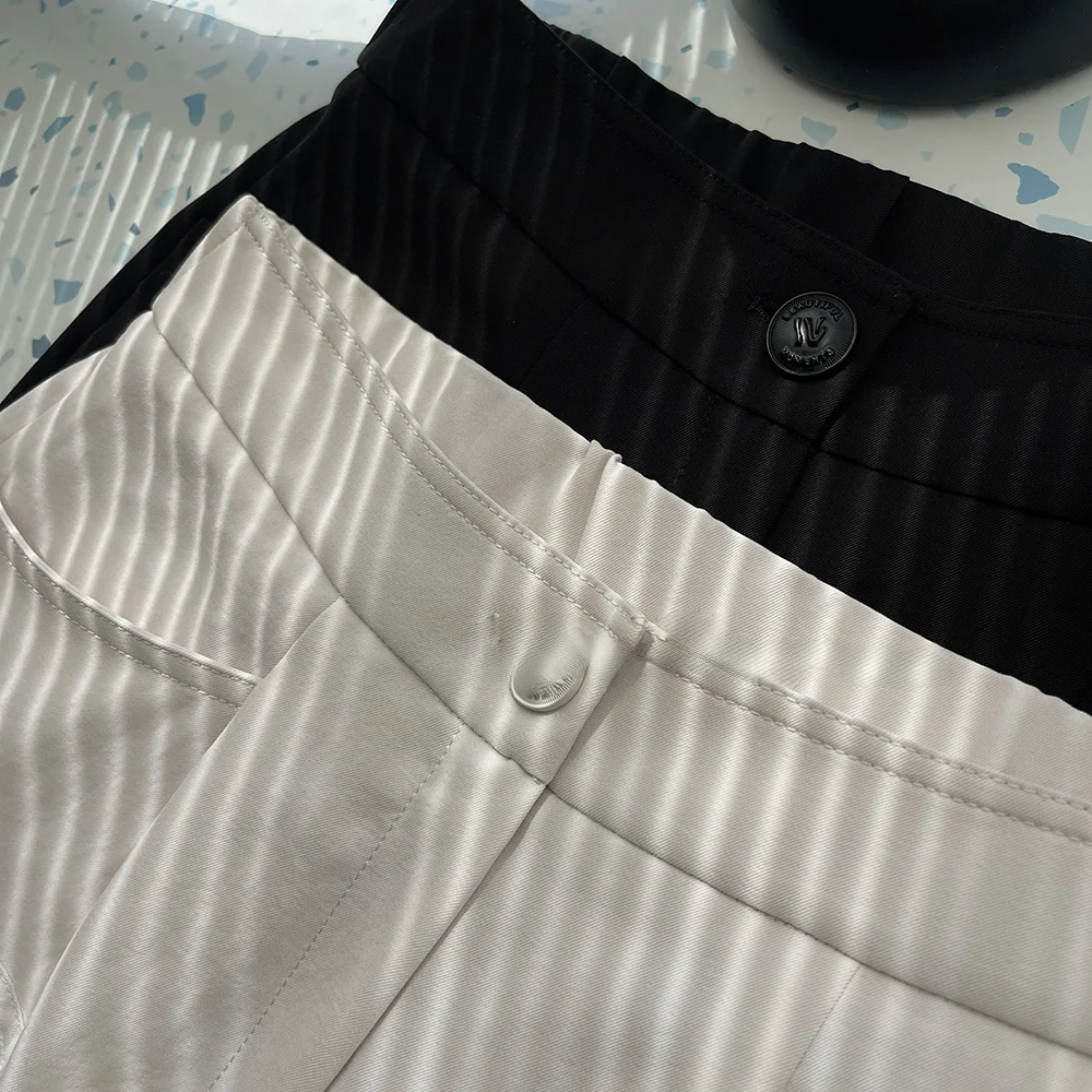 กางเกงลำลองทรงสลิมฟิตเอวยางยืดกางเกงขายาวอเนกประสงค์หลวมสบายสไตล์เกาหลีแฟชั่นฤดูร้อน 2024