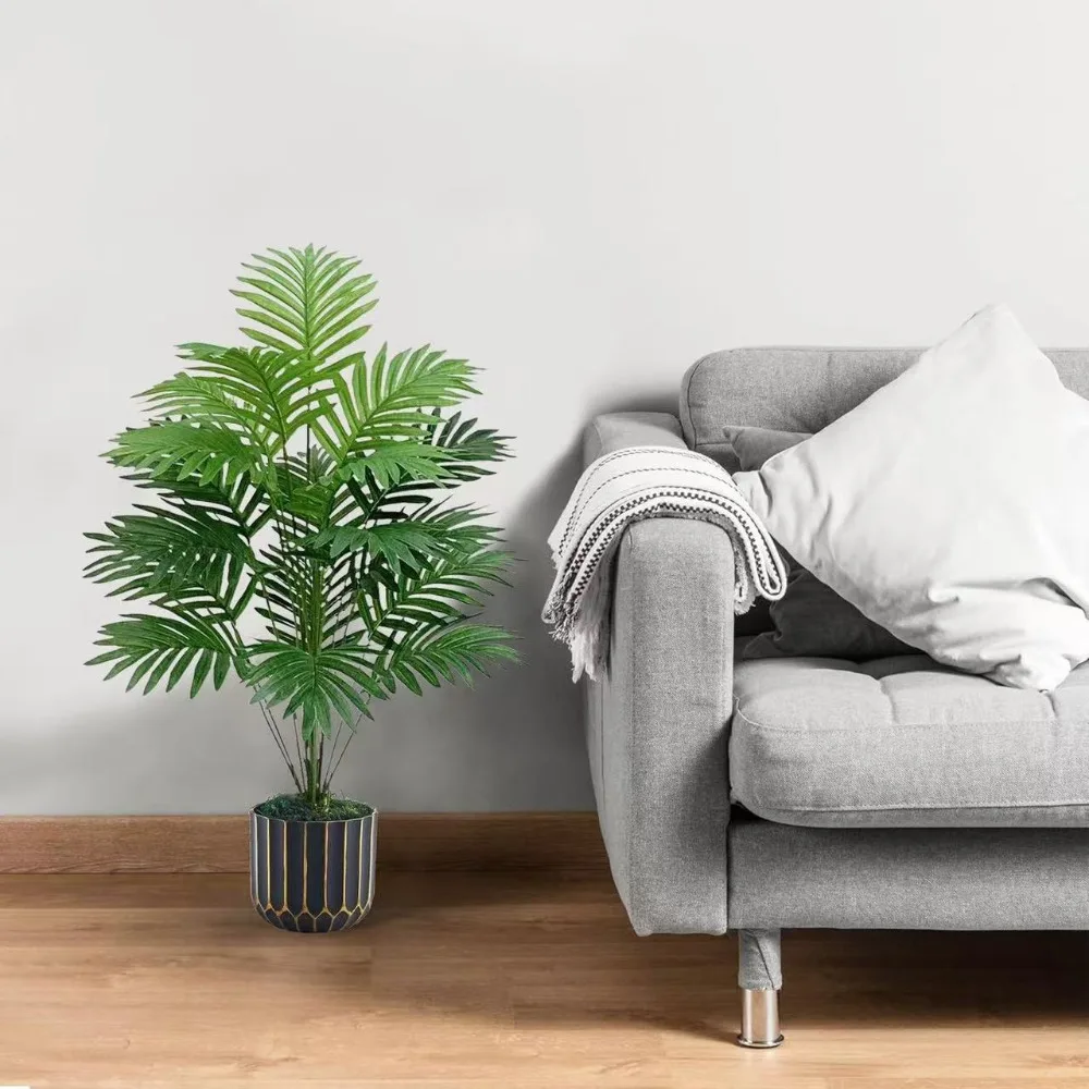 70–120 cm großer künstlicher Palme, tropische grüne Blätter, künstliche Pflanzen, Kunststoff-Monstera-Kunstbaumzweig für Zuhause, Küche, Dekoration – Detail 4