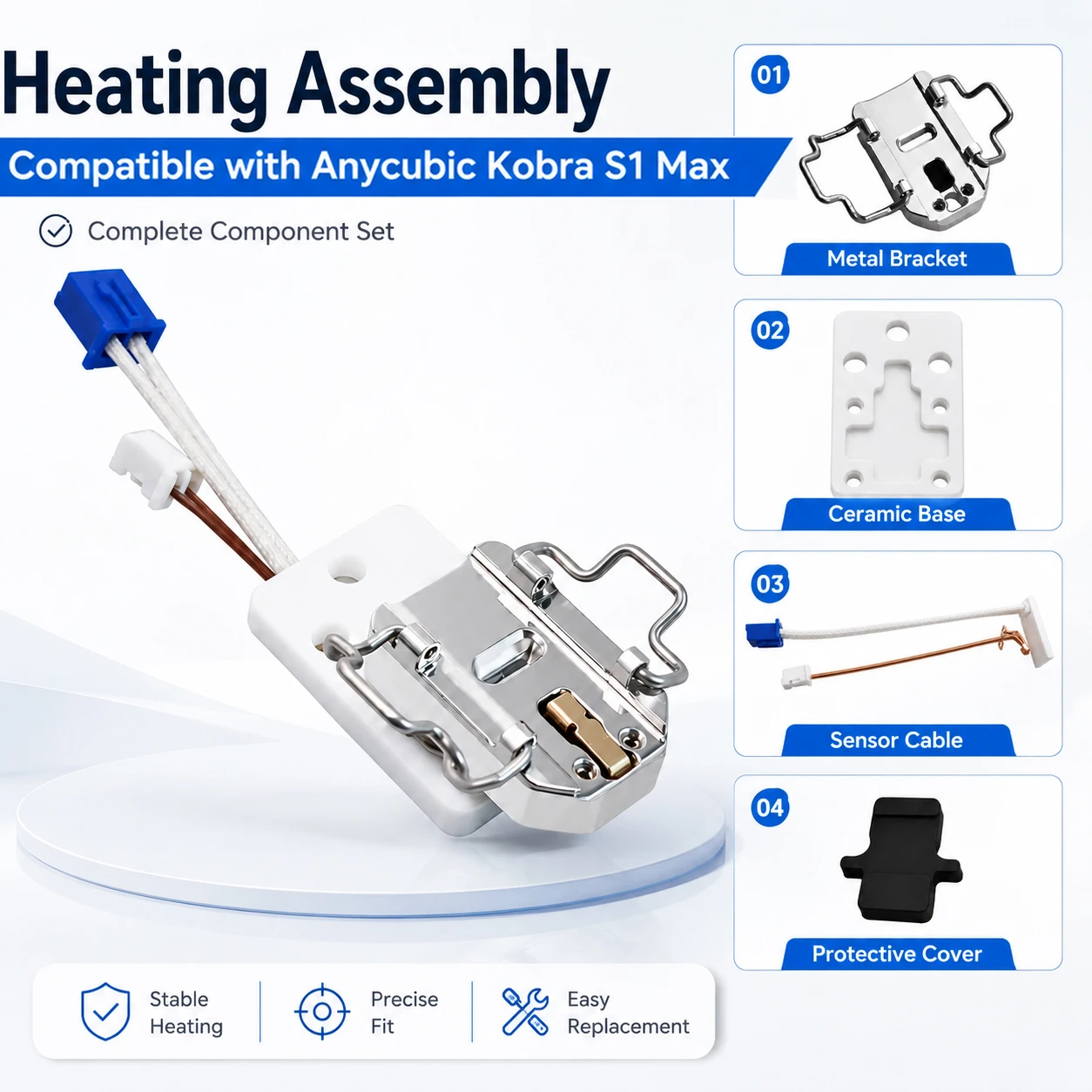 Anycubic Kobra S1 MAX Heating Components Nozzle Kit Hotend Heating Assembly 3D Printer Replacement Spare Parts 2