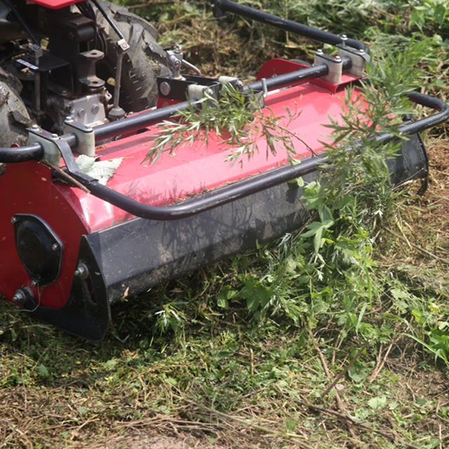 BF Walk-Behind Lawn Garden Two-Wheel Tractor With Attached Flail Mower Suits Organic Gardens, Light Commercial Etc.