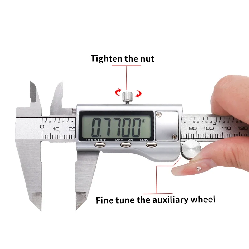 

6 Inch /150mm High Precision Vernier Caliper Stainless Steel Electronic Digital Gauge Metal Micrometer Measuring Tool