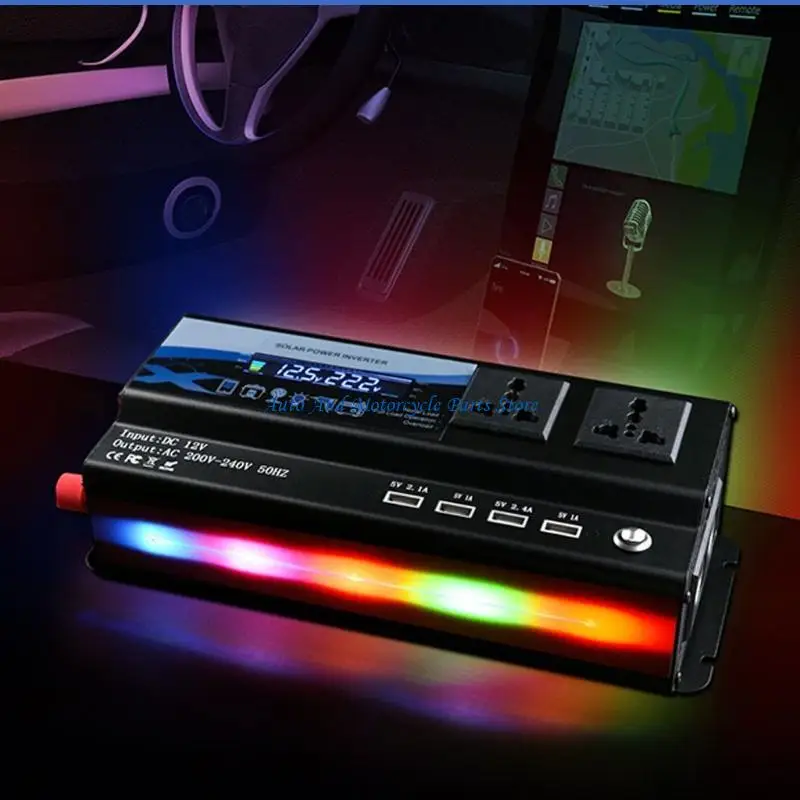 P9FD Power Inverter 12/24V to 220V Modified Sine LED Display Frequency Converter