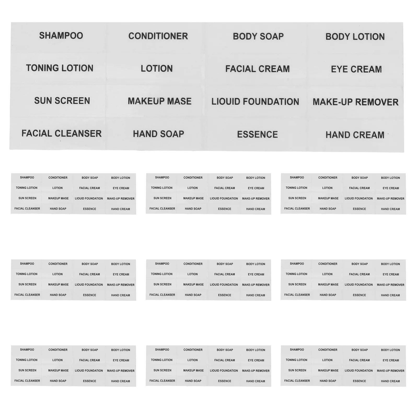 

10 шт., этикетки для ухода за кожей, водонепроницаемые наклейки из ПВХ для бутылок с шампунем, ящик для ванной комнаты, контейнер для хранения, этикетки, самоклеящиеся наклейки