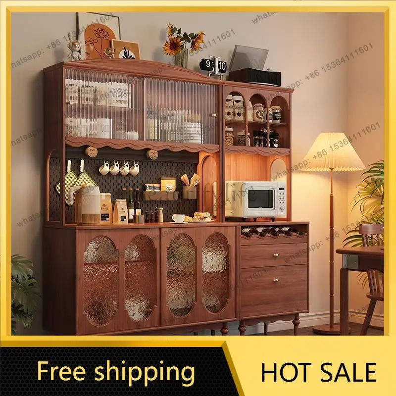 LJY solid wood retro dining side American home kitchen storage locker