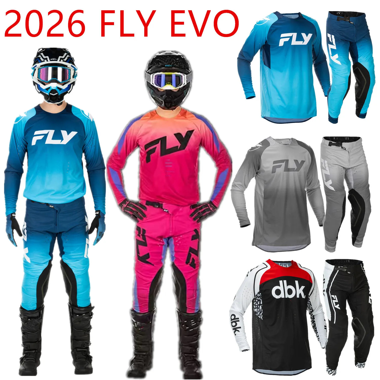 2026 Blue FLY Mx Gear Set Motocross Race Power Wear Enduro Moto Suit Off Road Jersey and Pant Dirt Bike Kit Motorcycle Suit