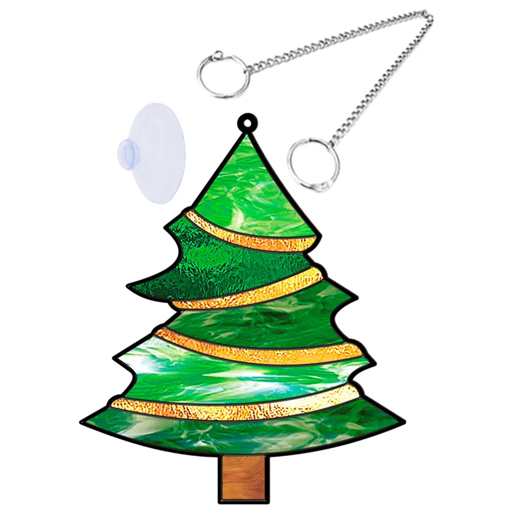 

1PCS Acrylic Christmas Tree Window Festive Hanging nament Porch Wall Door Decor Xmas Hanging Decor Stylish Acrylic Tree Pendant