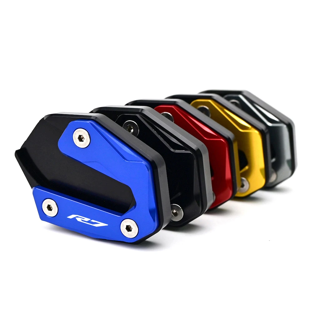 R7 Motorcycle Accessoriess Kickstand Foot Side Stand Enlarger Pad Tire Valve Caps For YAMAHA YZFR7 YZF-R7 YZF R7 2021 2022 2023