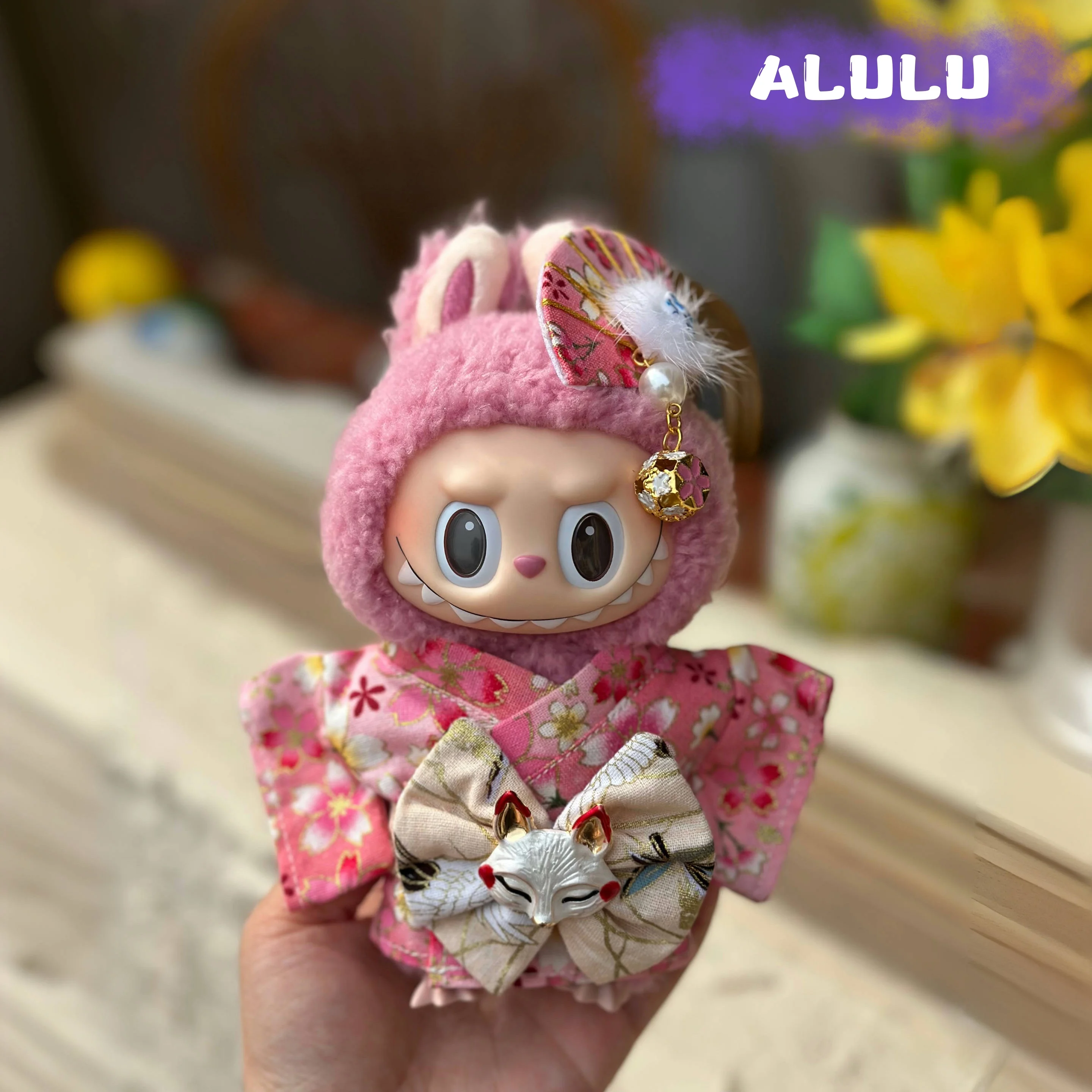 Stile giapponese Vesti per 17 cm Labubu Doll Outfit Koi Cherry Blossom Pattern Kimono Doll Suit Doll Decorazione Set di vestiti