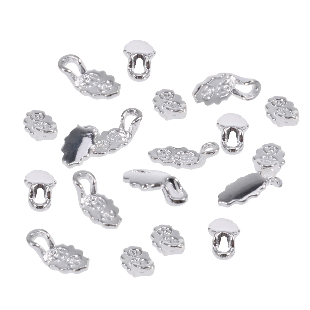 

30 pcs Earring Silver DIY Jewelry Making Supplies Flat Pad Glue On Pendants Accessories Crafting Materials