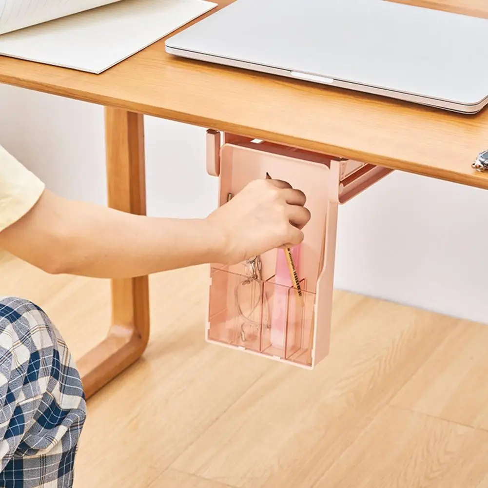 Storage Box Hidden Storage Box Effortlessly Organize Workspace with Strong Load-bearing under Desk Storage Drawers Simple