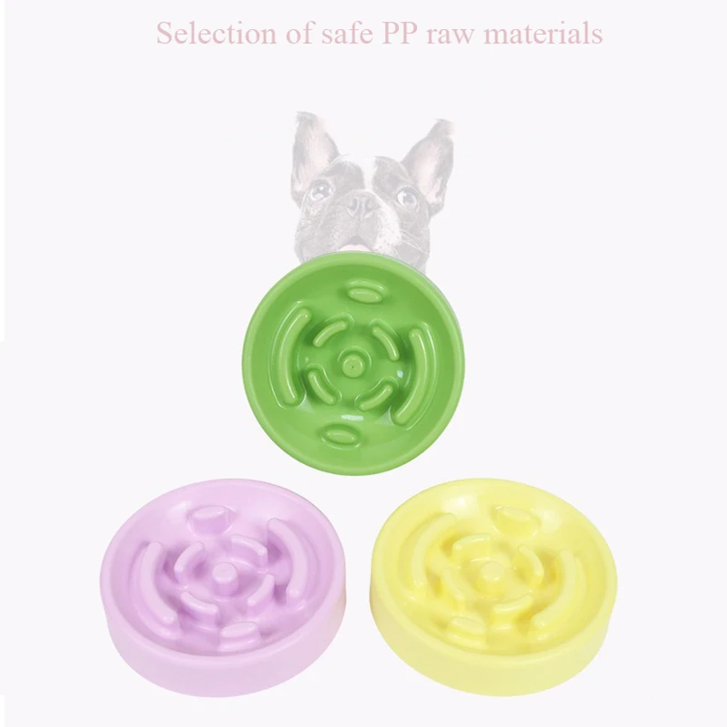 Dog slow food bowl choke prevention Small and medium-sized dog slow food bowl anti upset round thickened pet supplies