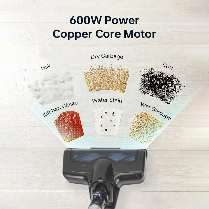 Handheld Light Carpet Cleaner, One-Touch Cleaning Container with Indicator Light for Hard Floor Carpet Hair Car Cleaning