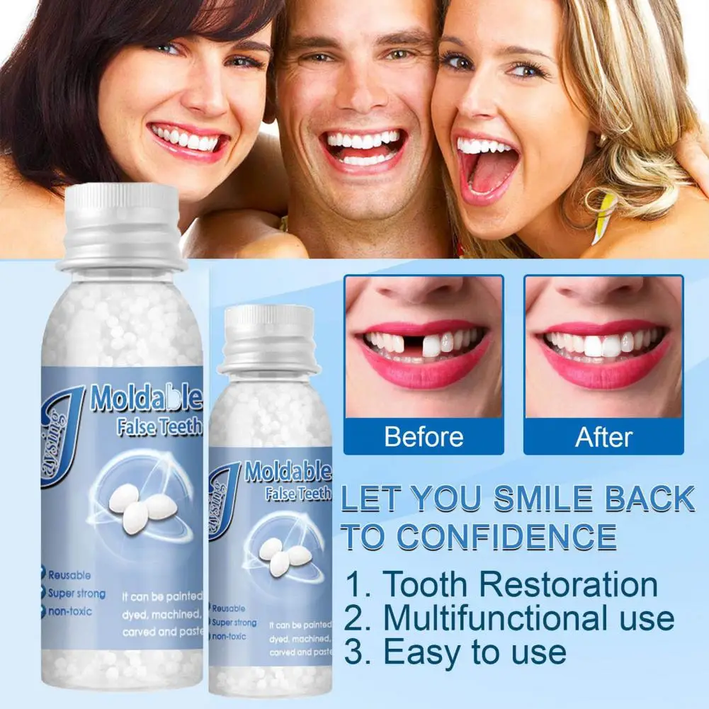 Beauty  Teeth Gel DIY Teeth Solid Glue Resin Denture Adhesive Gel Moldable Mild False Teeth Gel for Female