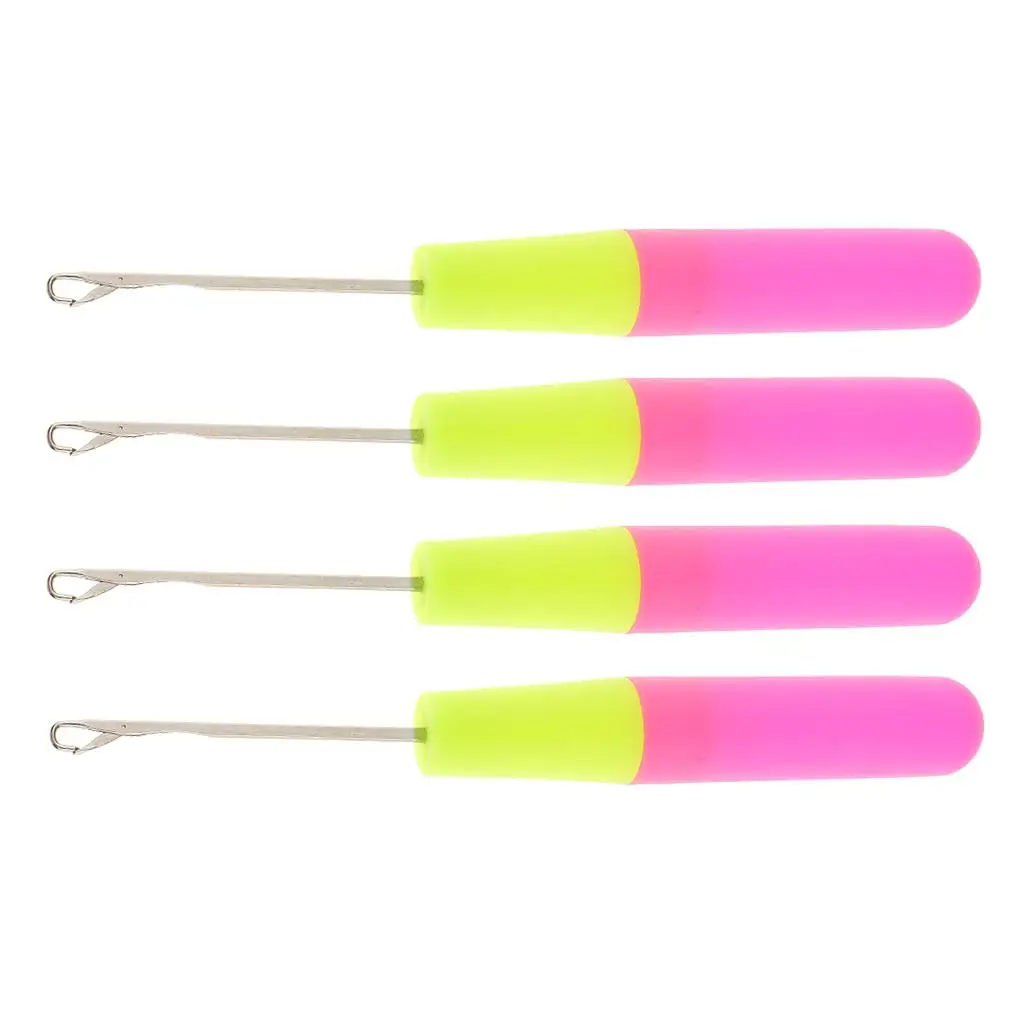 2-4pack 4Pieces Weaving Latch Hook Dreadlock Crochet Needle Set for Micro Braid