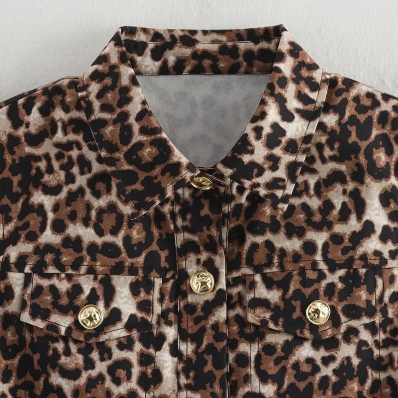 

Faionable Svel Leopard Print Vest 299 Spring New Women's Clothing Versatile Single Button Design Polyester Fiber 00%