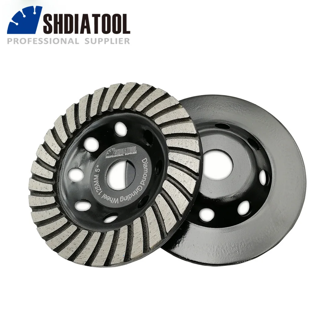 SHDIATOOL 125mm Diamond Turbo Row Concrete Grinding Cup Wheel Masonry Brick Construction Angle Grinder Mater Disc Marble Masonry