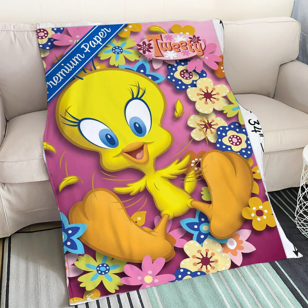 Home and Decoration Tweety Bird Luxury Throw Blanket for Sofas Sofa Blankets King Size Fluffy Soft Blankets & Throws Cobija Knee