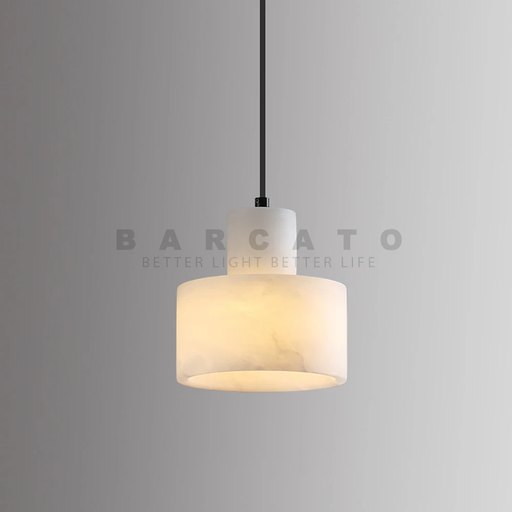 2022 Luxury Spanish Marble Pendant Lamp Bedroom Bedside Living Room Art Decor LED  Stone Single Hanging Rope Chandelier Designer