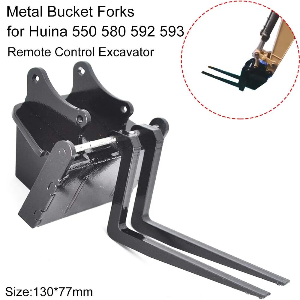 

RC Excavator Bucket Forks for Huina 550/580/592/593 Remote Control Excavator Pallet Forks DIY Toy Accessories