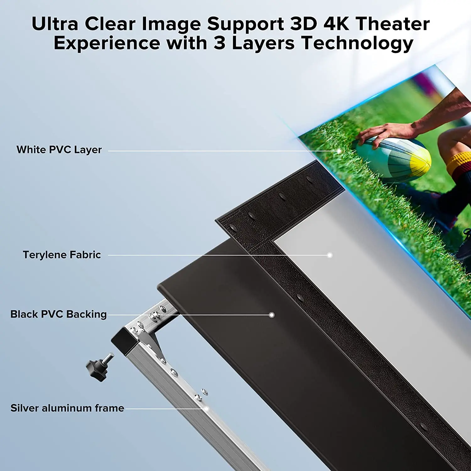 150inch 16:9 Wholesale Factory Price Fast Folding Projector Screen With Stand Front Projection For Outdoor&Indoor - view 6